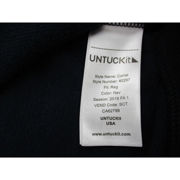 UNTUCKit Men's Dark Blue Zip Up Sweater - Picture 5 of 10